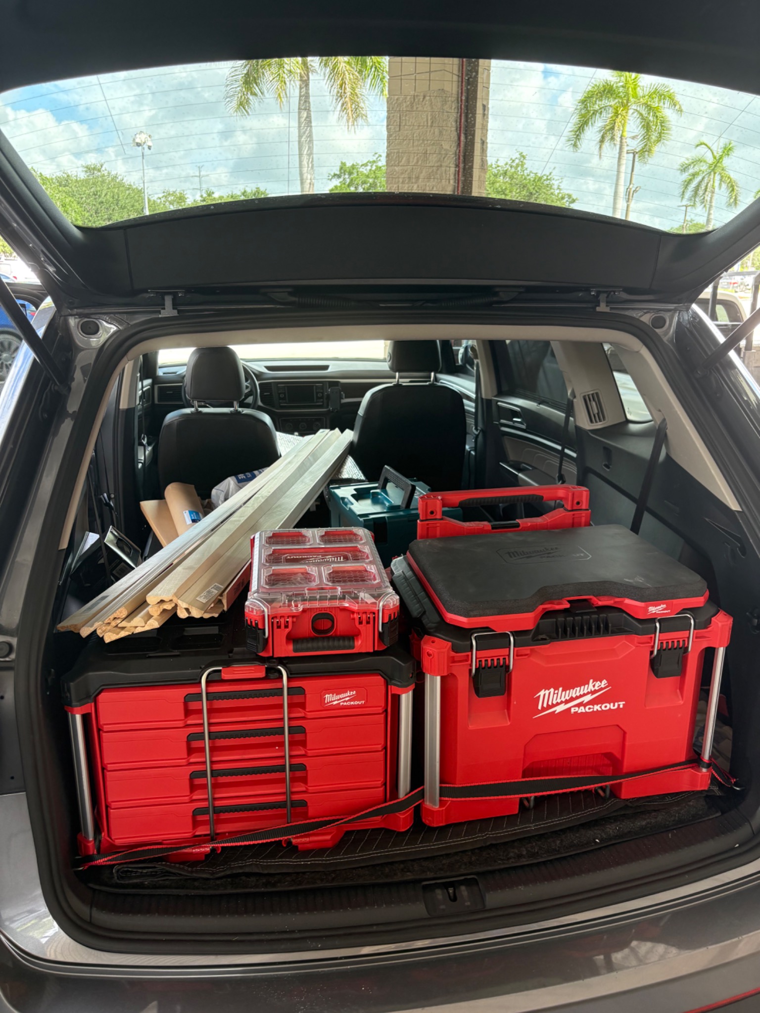 Organized professional tool setup for handyman work